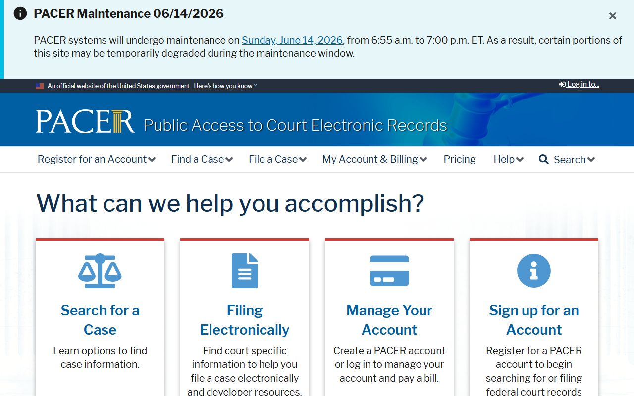 Lee County Circuit Court records PACER federal access