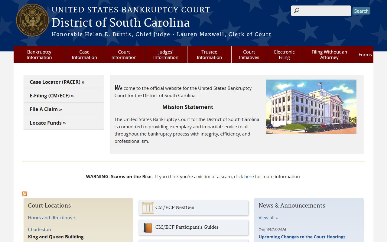 Lee County Circuit Court records U.S. Bankruptcy Court South Carolina