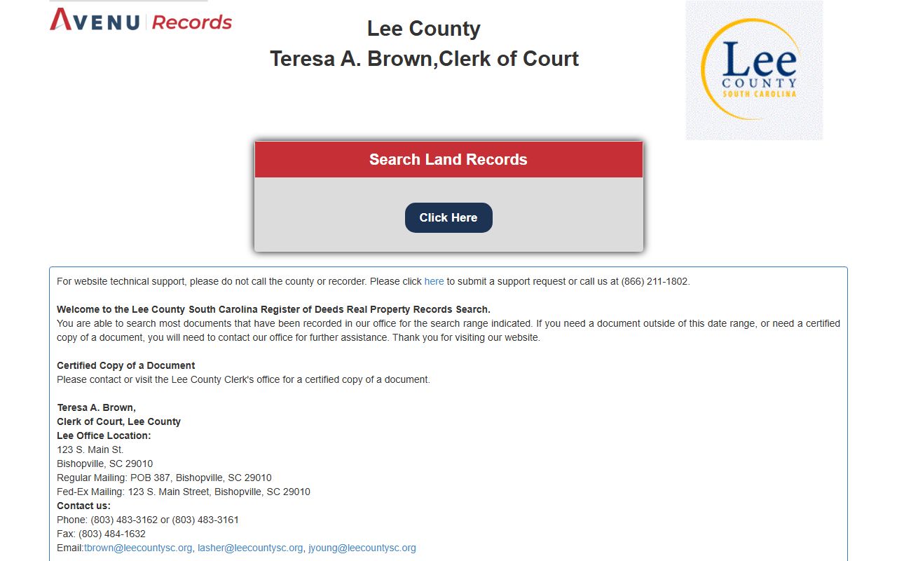 Lee County Clerk of Court records Register of Deeds search portal