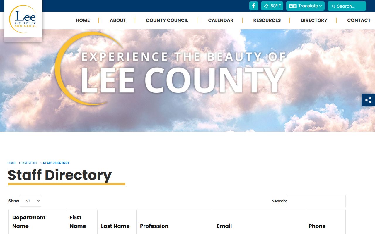Lee County court records staff directory